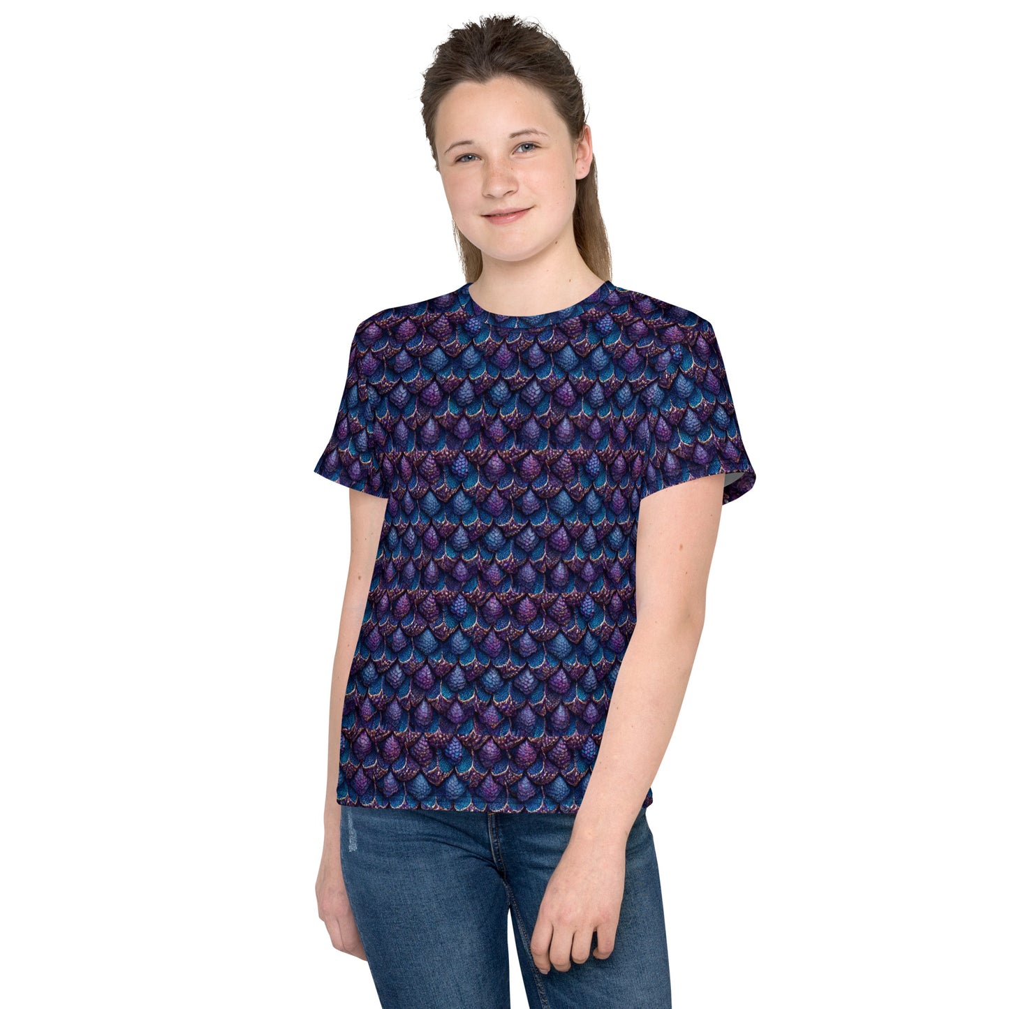 Luminosa, the Radiant Amethyst Drakon Junior Girl’s crew neck t-shirt