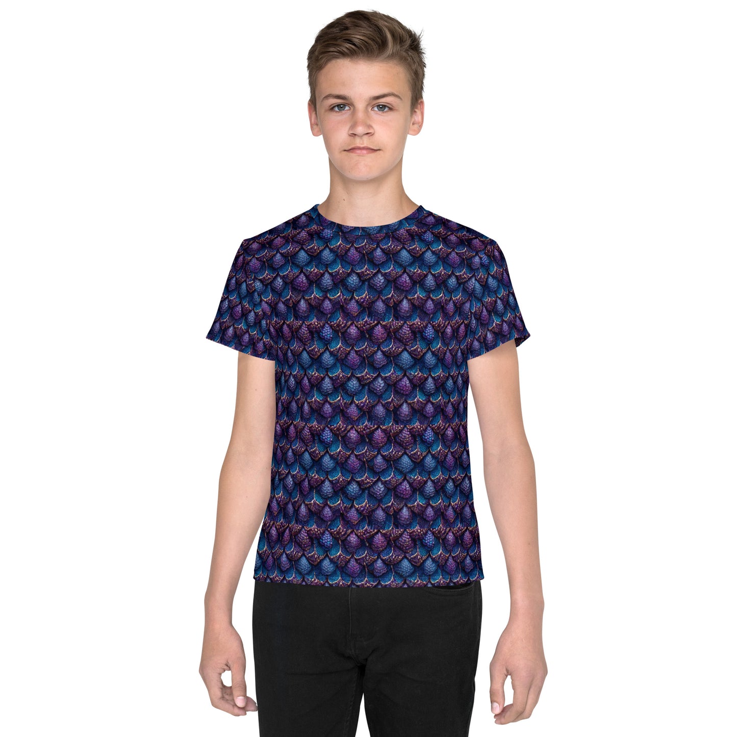 Luminosa, the Radiant Amethyst Drakon Junior Boy’s crew neck t-shirt