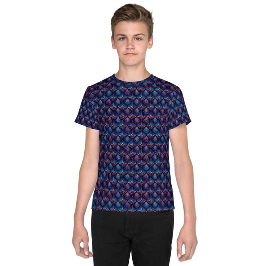 Luminosa, the Radiant Amethyst Drakon Junior Boy’s crew neck t-shirt