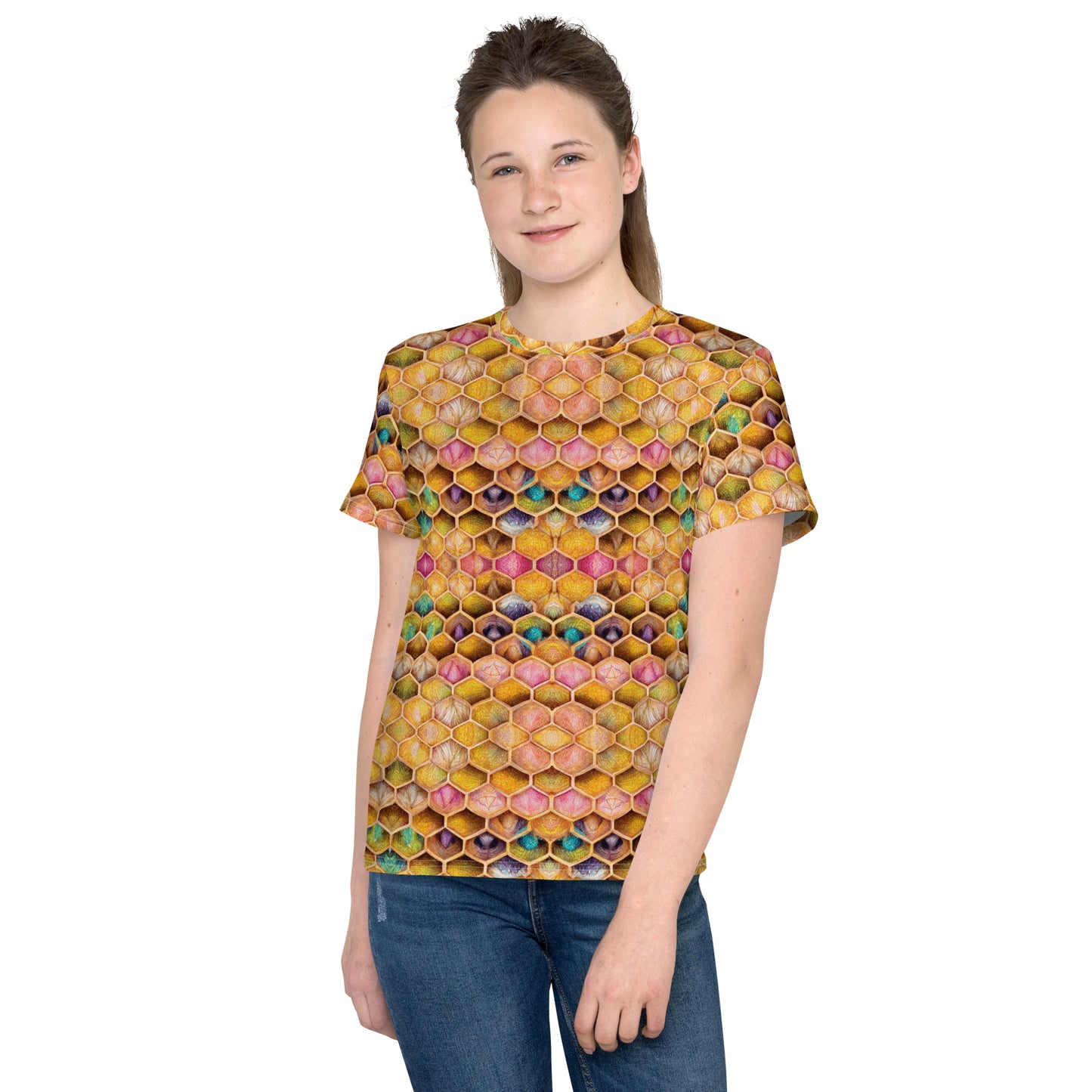 Rainbow Hive Radiance Junior Girl’s crew neck t-shirt