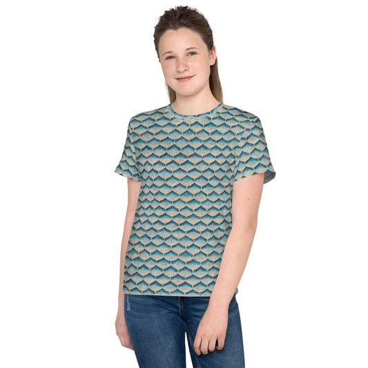 Seafoam Scales Junior Girl’s crew neck t-shirt