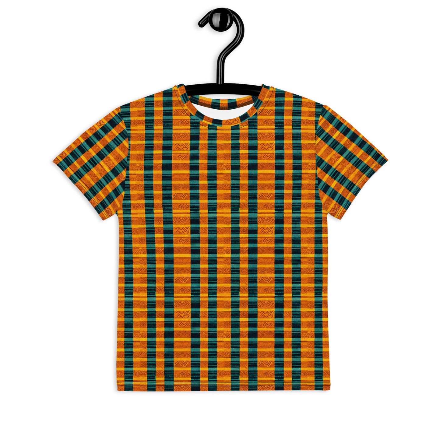 Teal & Tangerine Tapestry Junior Boy’s crew neck t-shirt