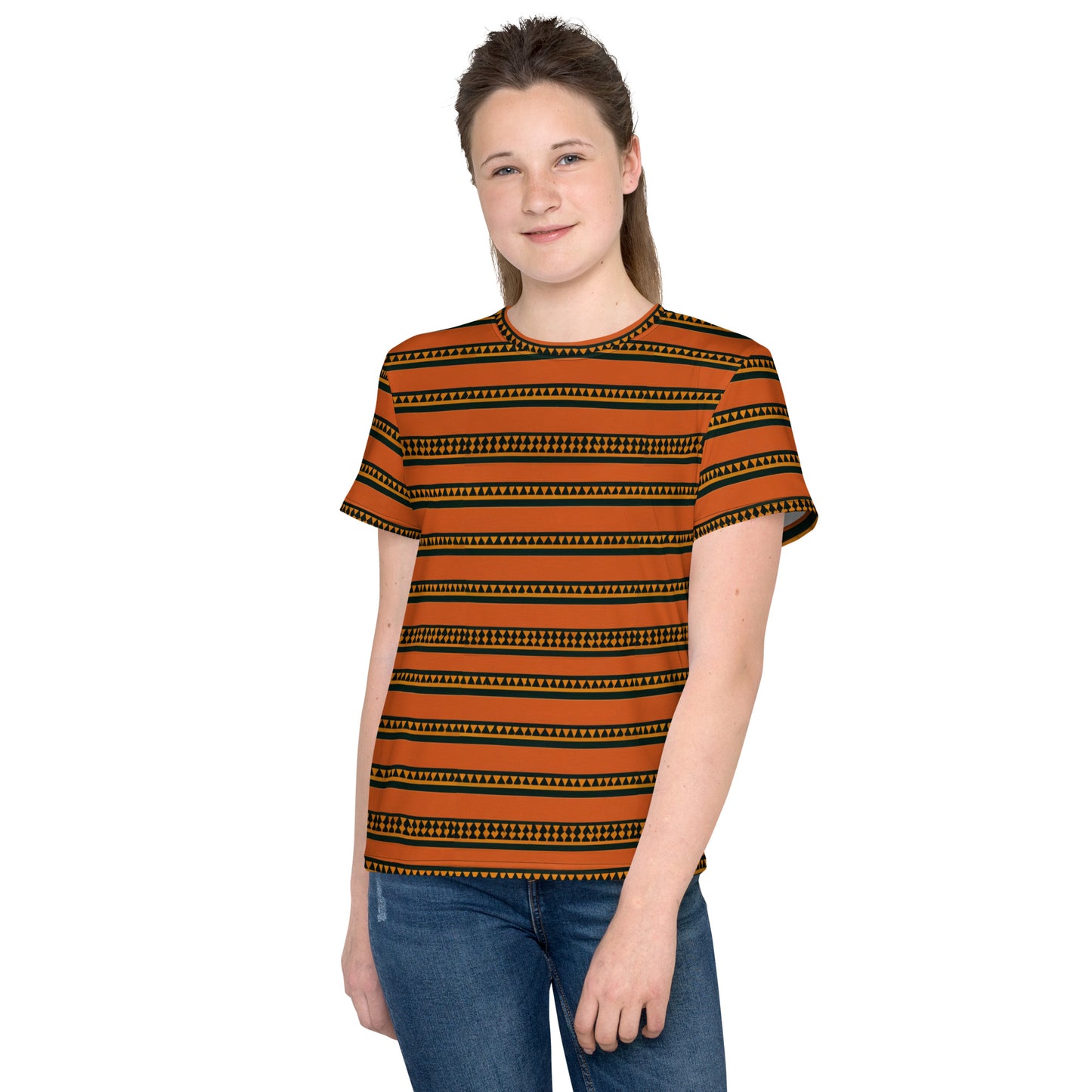 Timbuktu Tangerine Tapestry Junior Girl’s crew neck t-shirt