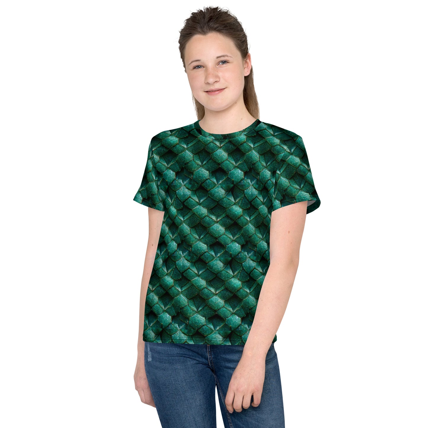 Emeralda the Great Forest Dragon Junior Girl’s crew neck t-shirt