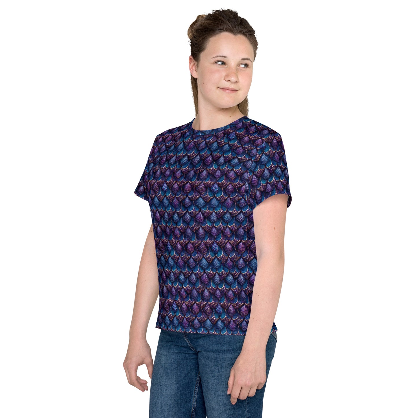 Luminosa, the Radiant Amethyst Drakon Junior Girl’s crew neck t-shirt