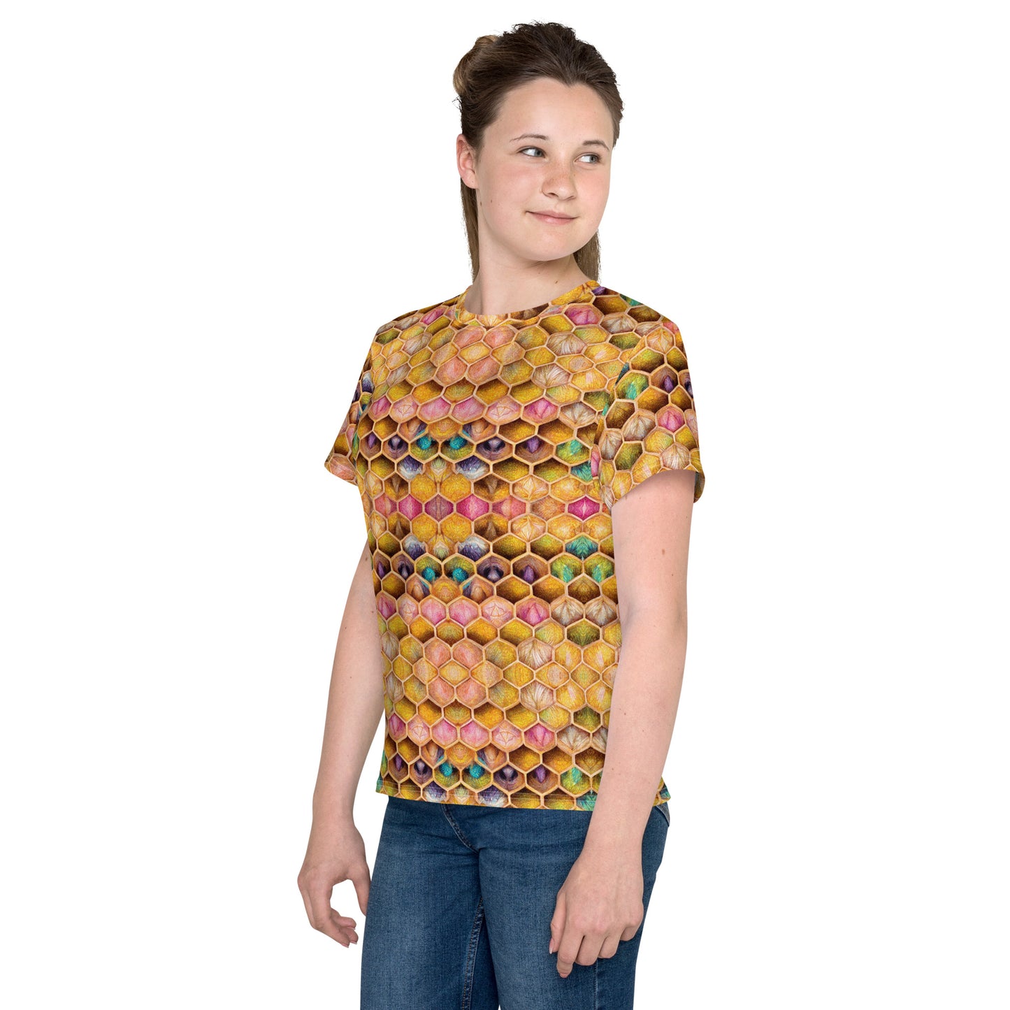 Rainbow Hive Radiance Junior Girl’s crew neck t-shirt