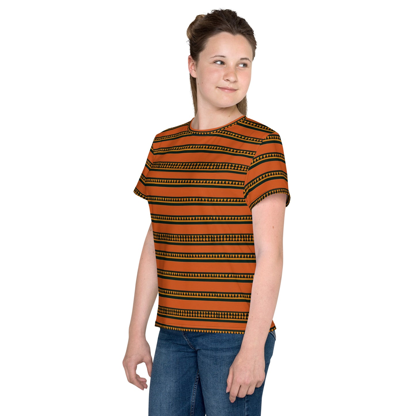 Timbuktu Tangerine Tapestry Junior Girl’s crew neck t-shirt