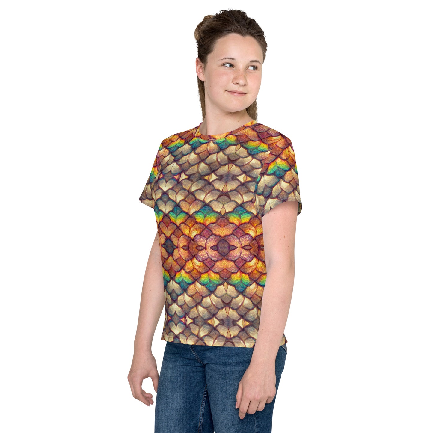 Cloeyra, the Radiant Aether Dragon Junior Girl’s crew neck t-shirt