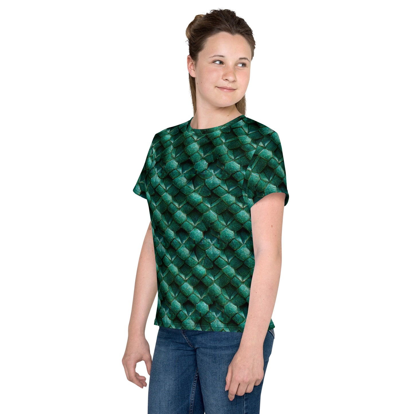 Emeralda the Great Forest Dragon Junior Girl’s crew neck t-shirt