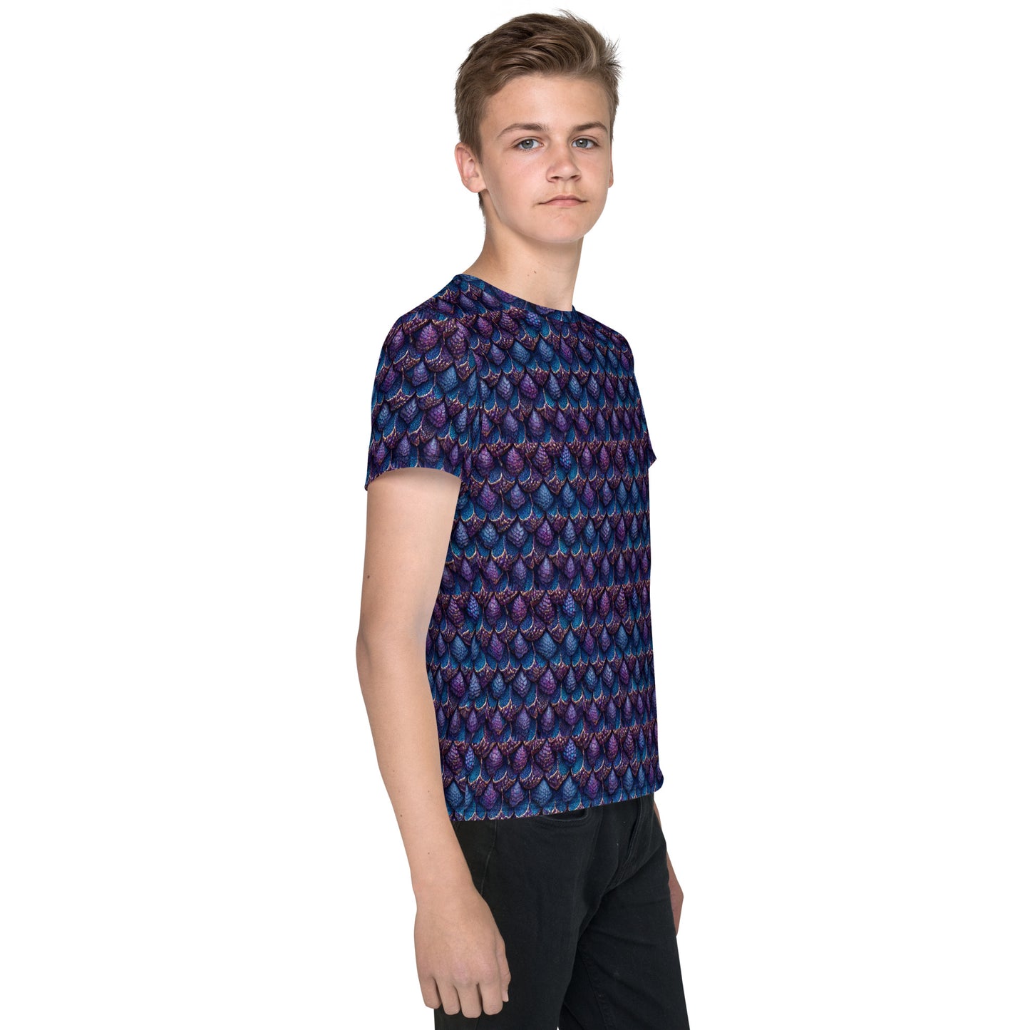 Luminosa, the Radiant Amethyst Drakon Junior Boy’s crew neck t-shirt