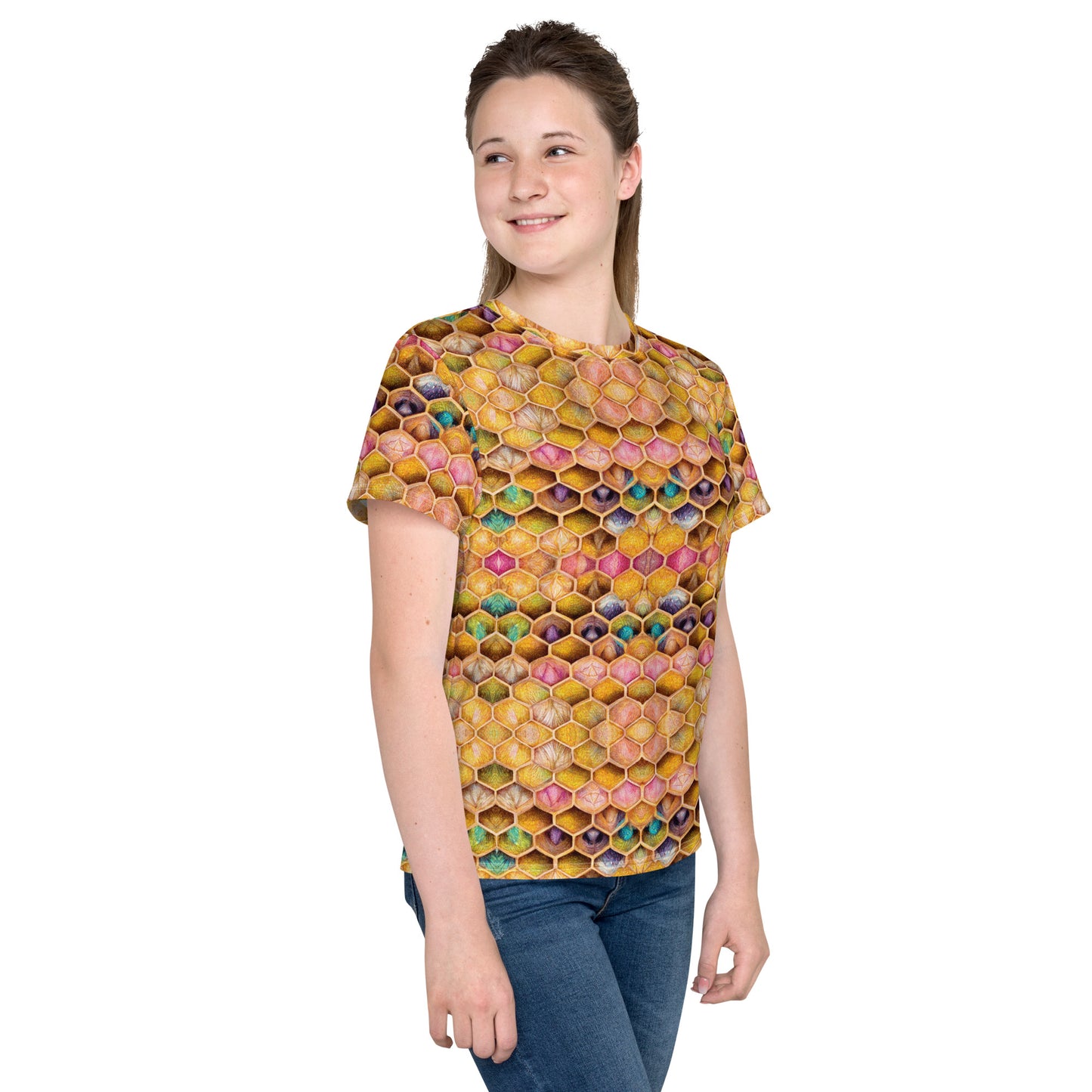 Rainbow Hive Radiance Junior Girl’s crew neck t-shirt