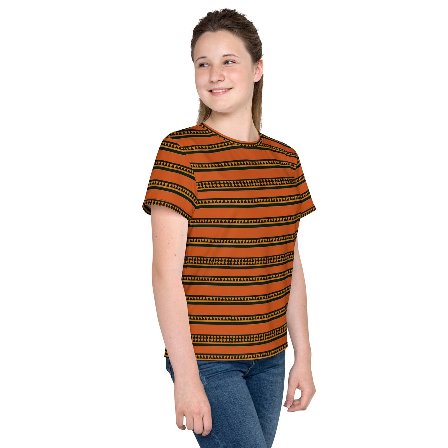 Timbuktu Tangerine Tapestry Junior Girl’s crew neck t-shirt