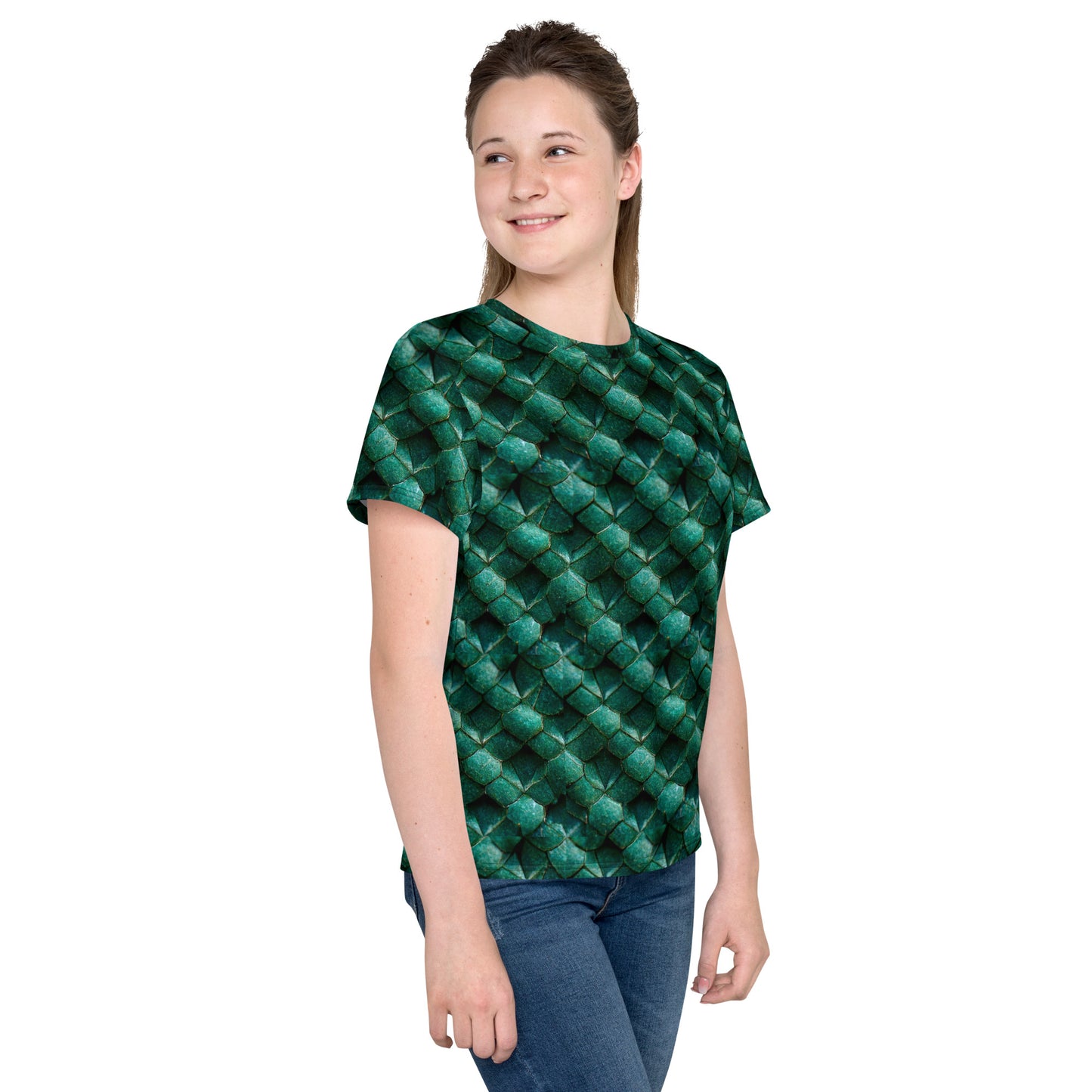 Emeralda the Great Forest Dragon Junior Girl’s crew neck t-shirt