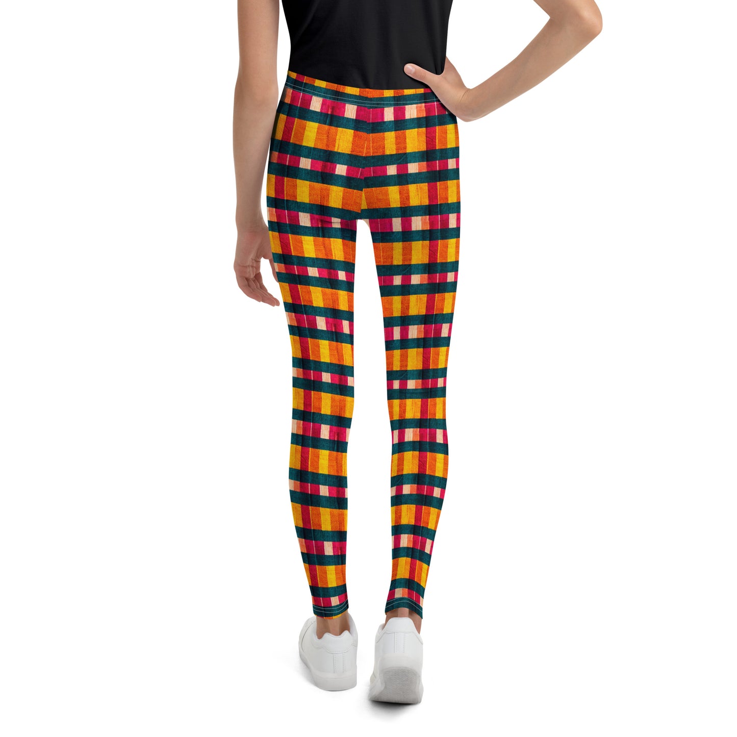 Tropical Fiesta Plaid Junior Girl’s Leggings