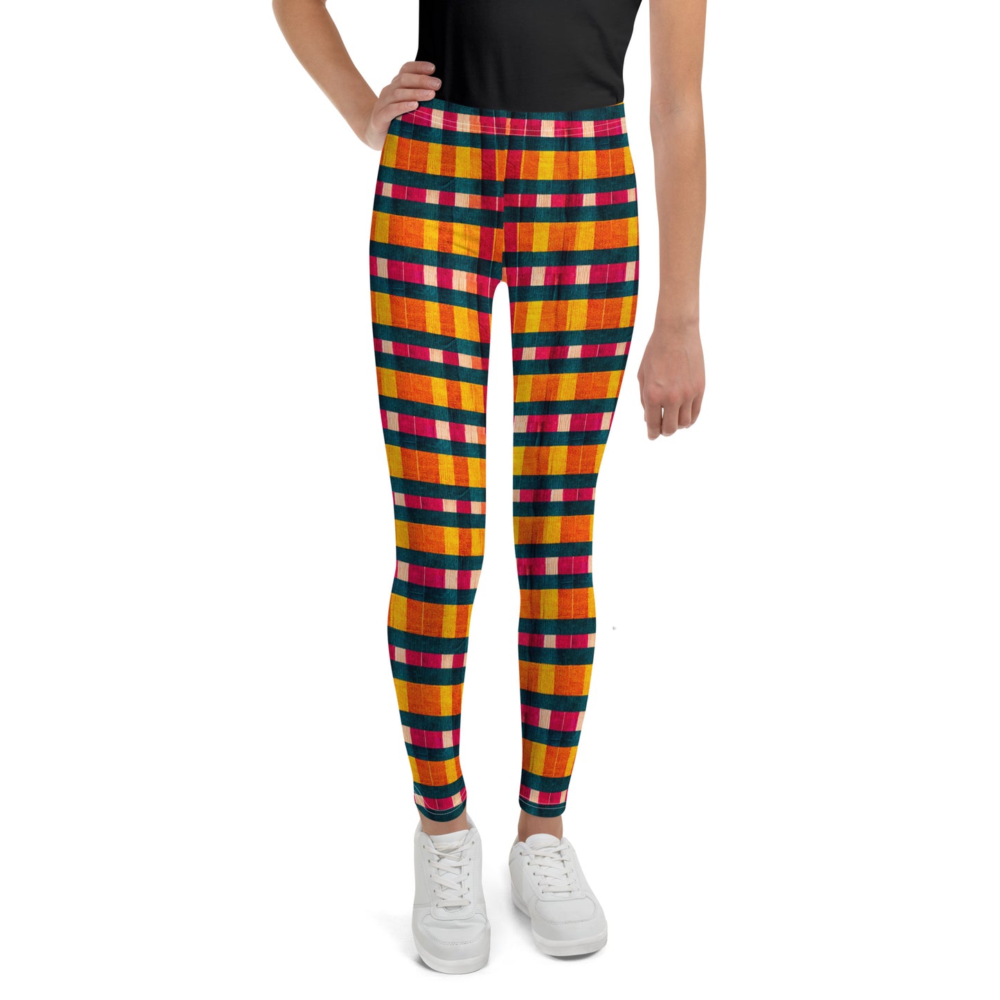 Tropical Fiesta Plaid Junior Girl’s Leggings