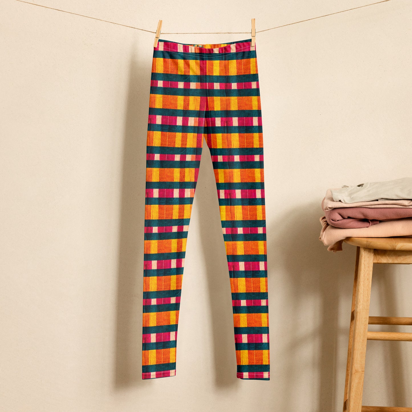 Tropical Fiesta Plaid Junior Girl’s Leggings