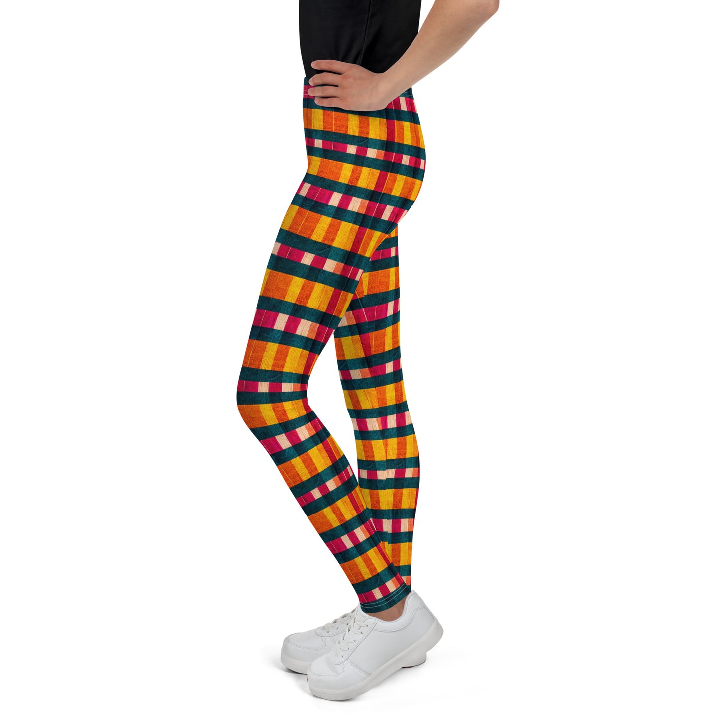 Tropical Fiesta Plaid Junior Girl’s Leggings