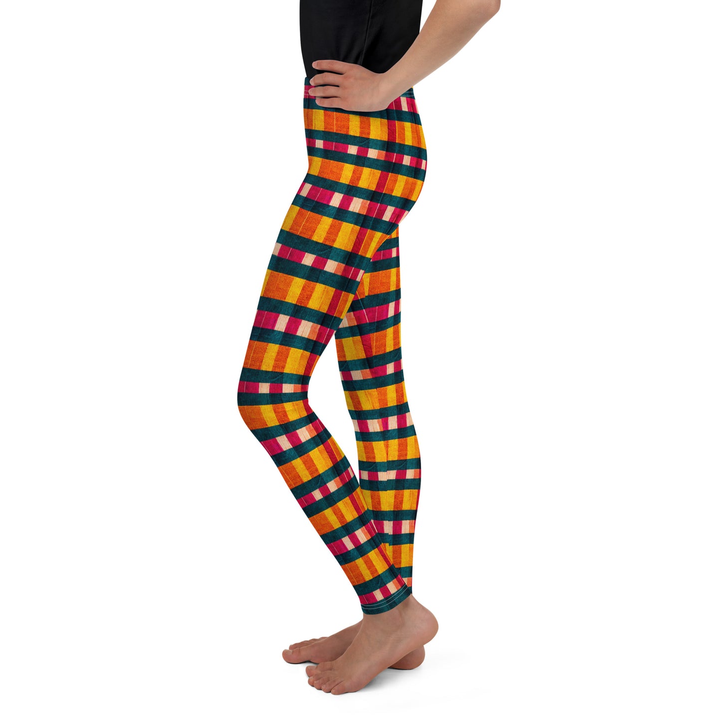 Tropical Fiesta Plaid Junior Girl’s Leggings