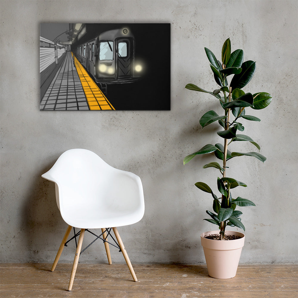 NYC Subway Q Train Canvas