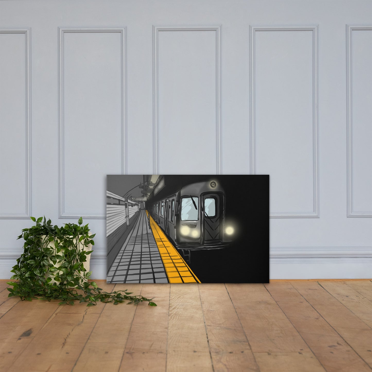 NYC Subway Q Train Canvas