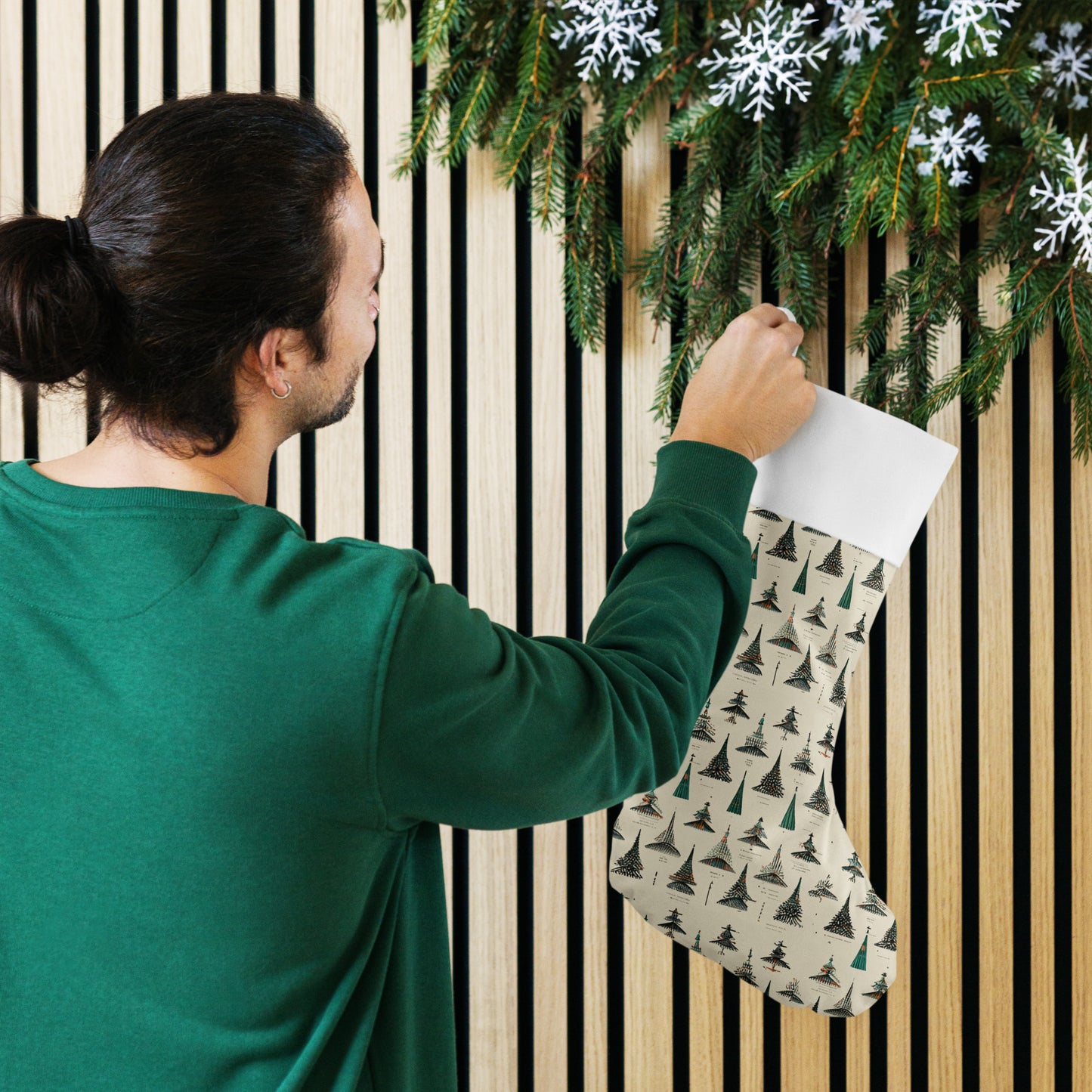 Boughs of Stillness Christmas stocking