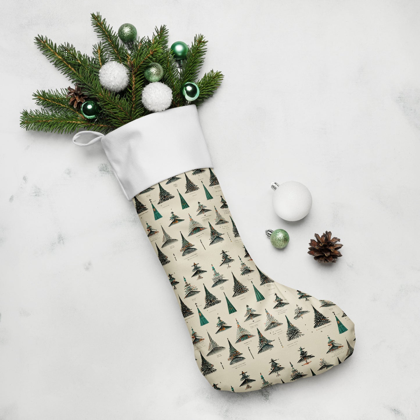 Boughs of Stillness Christmas stocking