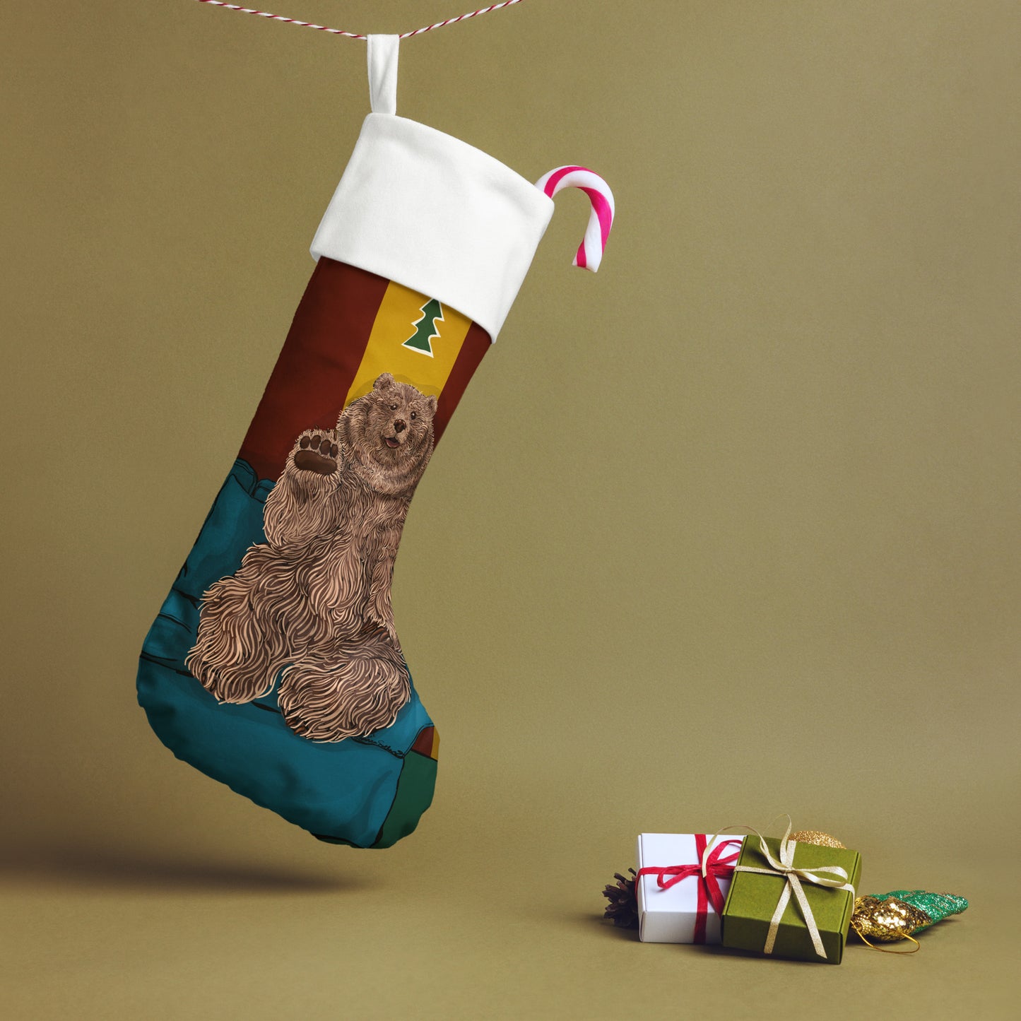 Mountain Bear Christmas stocking