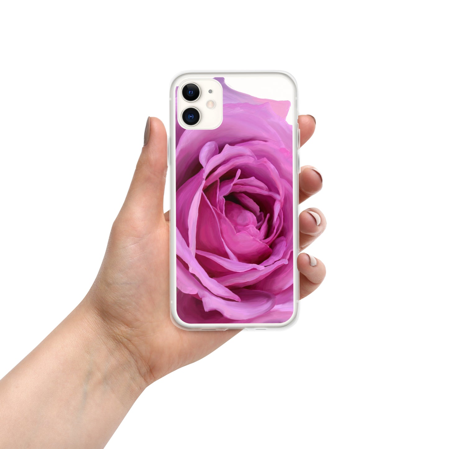 Leslie’s Pink Rose on Clear Case for iPhone®