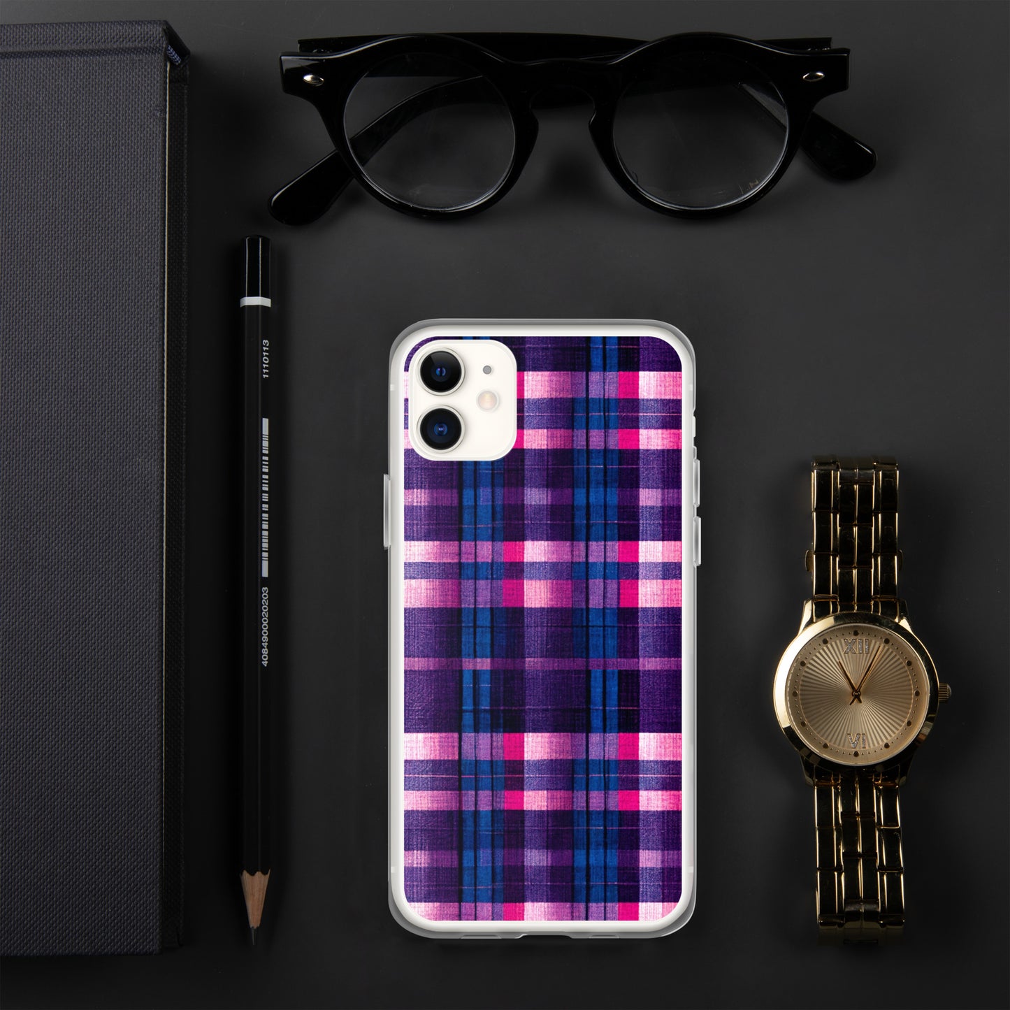 Berry Delight Plaid Clear Case for iPhone®