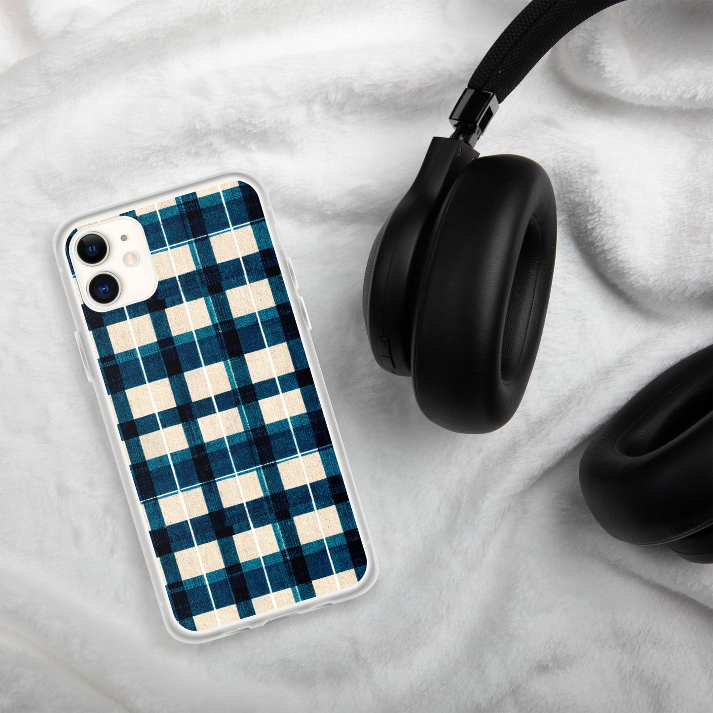 Frosty Glen Plaid Design Clear Case for iPhone®