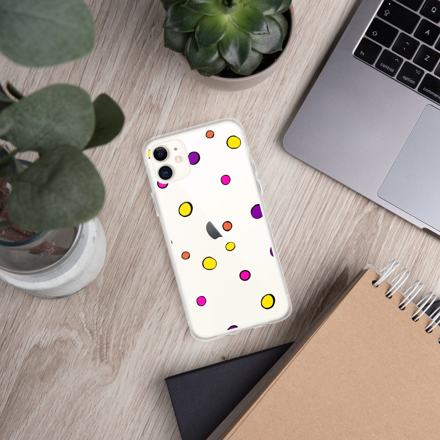 Polka Dots on Clear Case for iPhone®