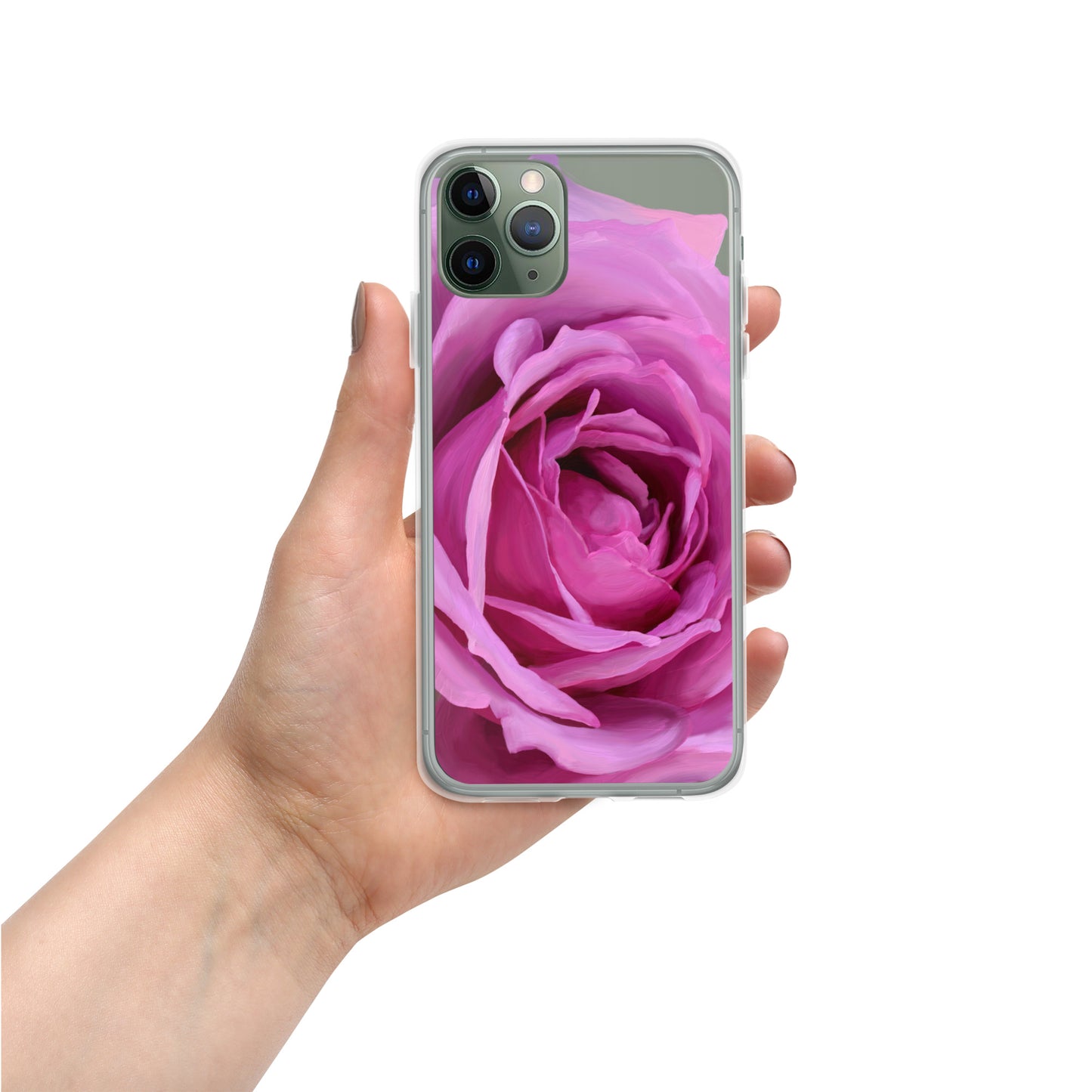 Leslie’s Pink Rose on Clear Case for iPhone®