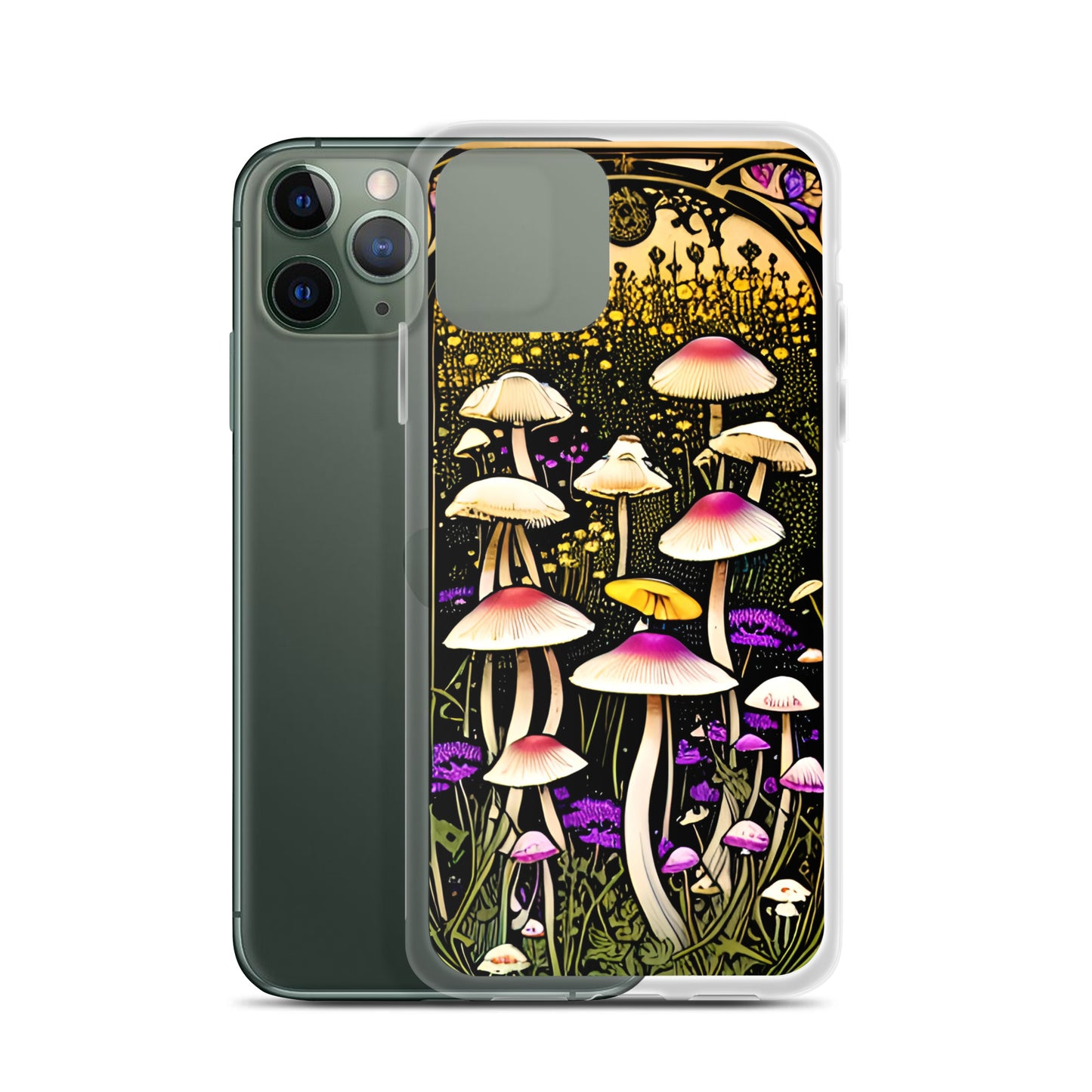 Nouveau Mushroom Meadow on Clear Case for iPhone®