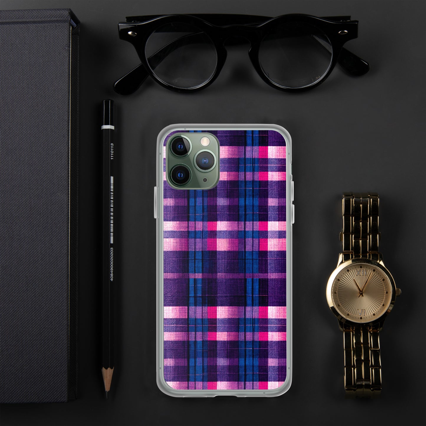 Berry Delight Plaid Clear Case for iPhone®