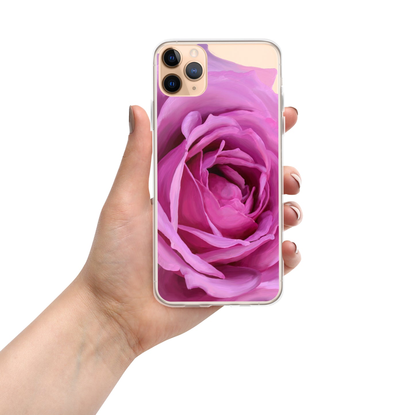 Leslie’s Pink Rose on Clear Case for iPhone®