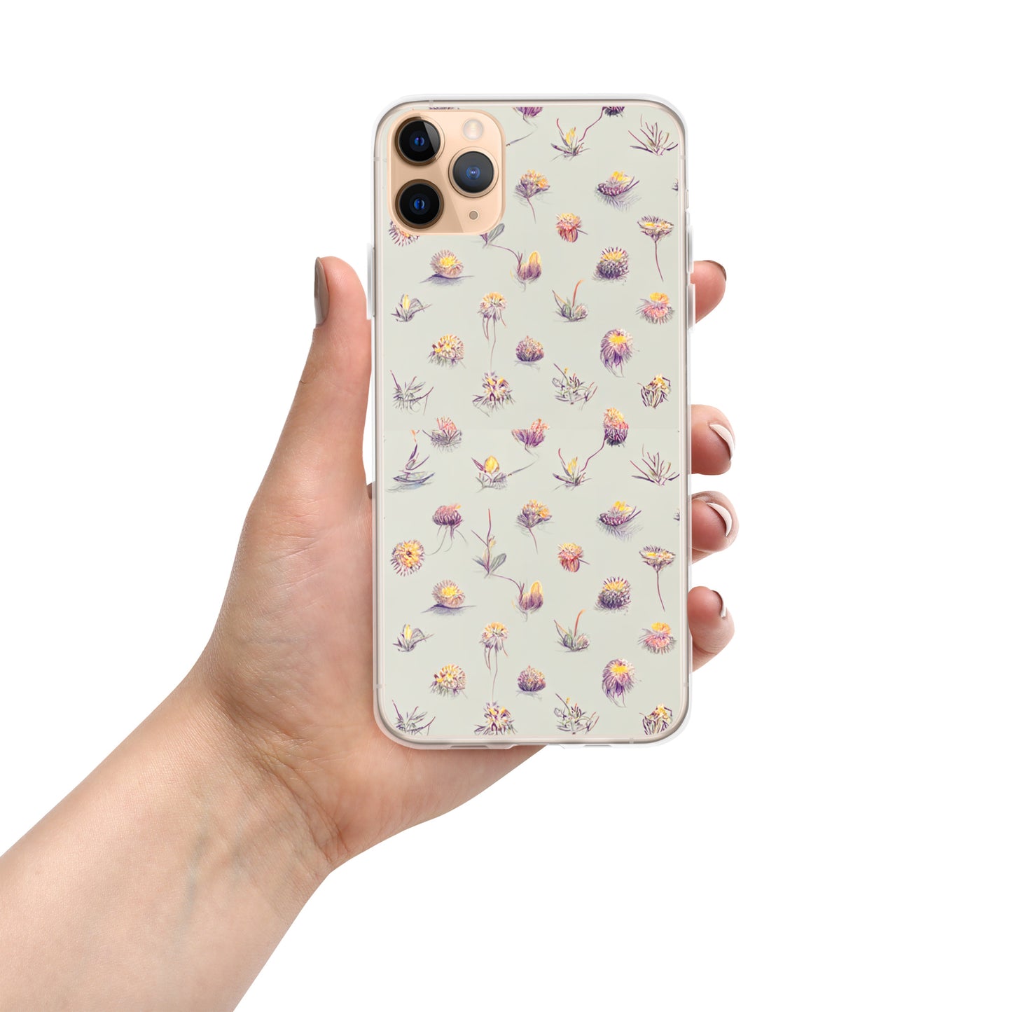 Cottage Blossoms Sketch Clear Case for iPhone®