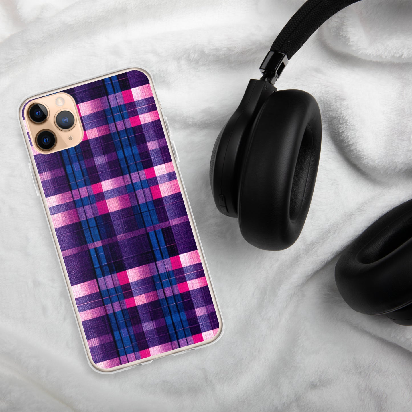 Berry Delight Plaid Clear Case for iPhone®