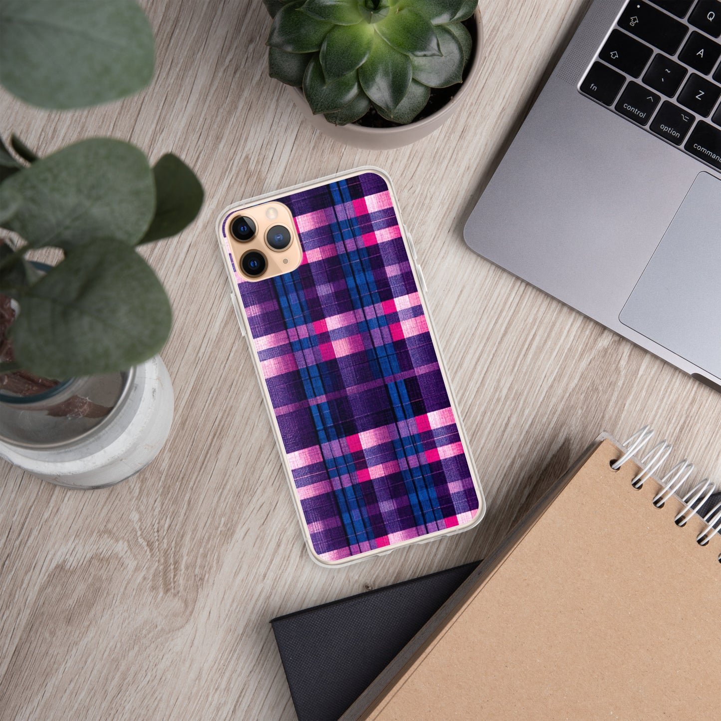 Berry Delight Plaid Clear Case for iPhone®