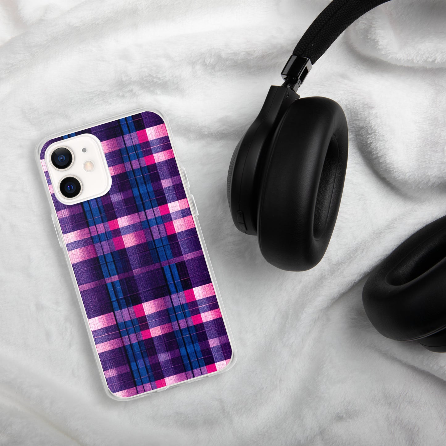 Berry Delight Plaid Clear Case for iPhone®