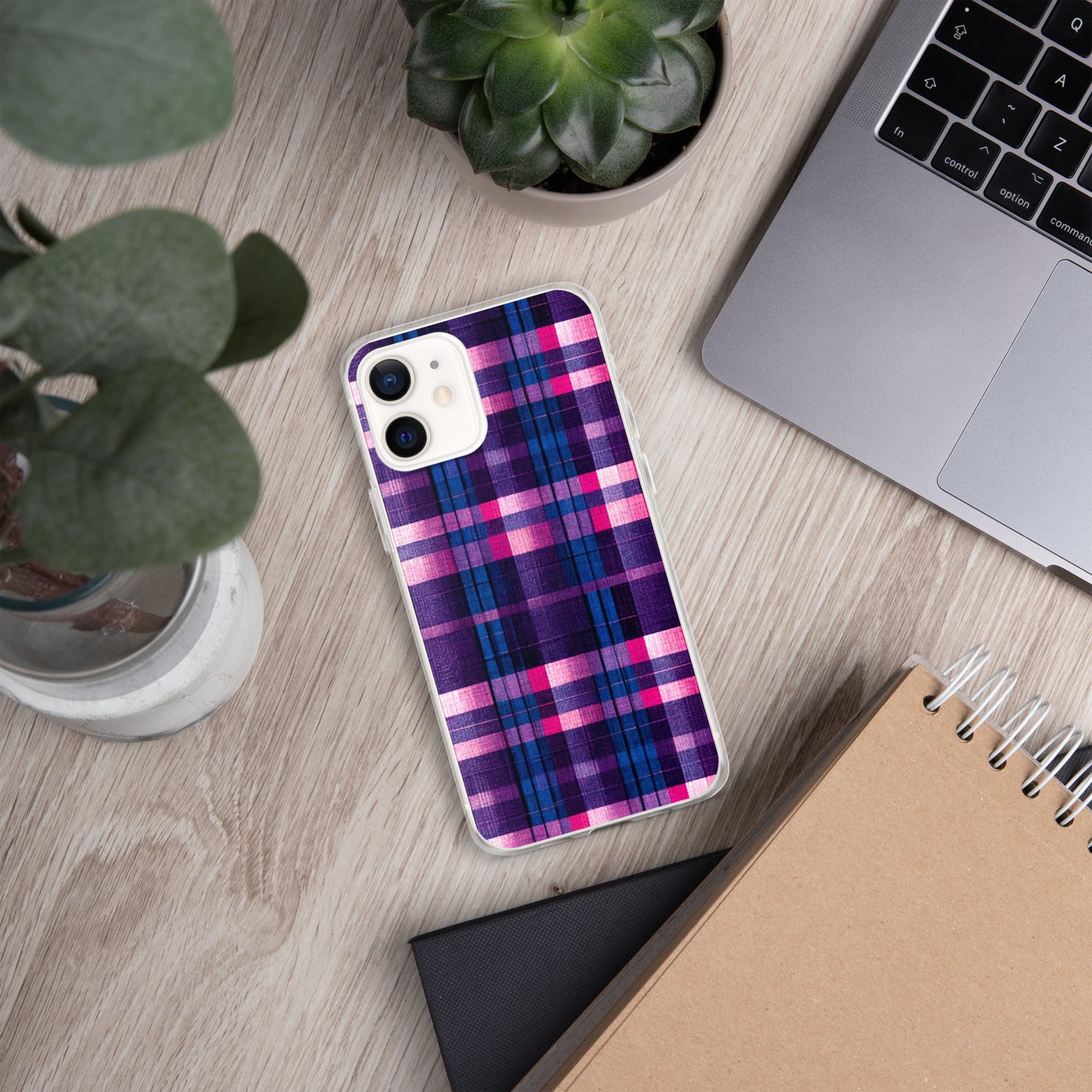 Berry Delight Plaid Clear Case for iPhone®