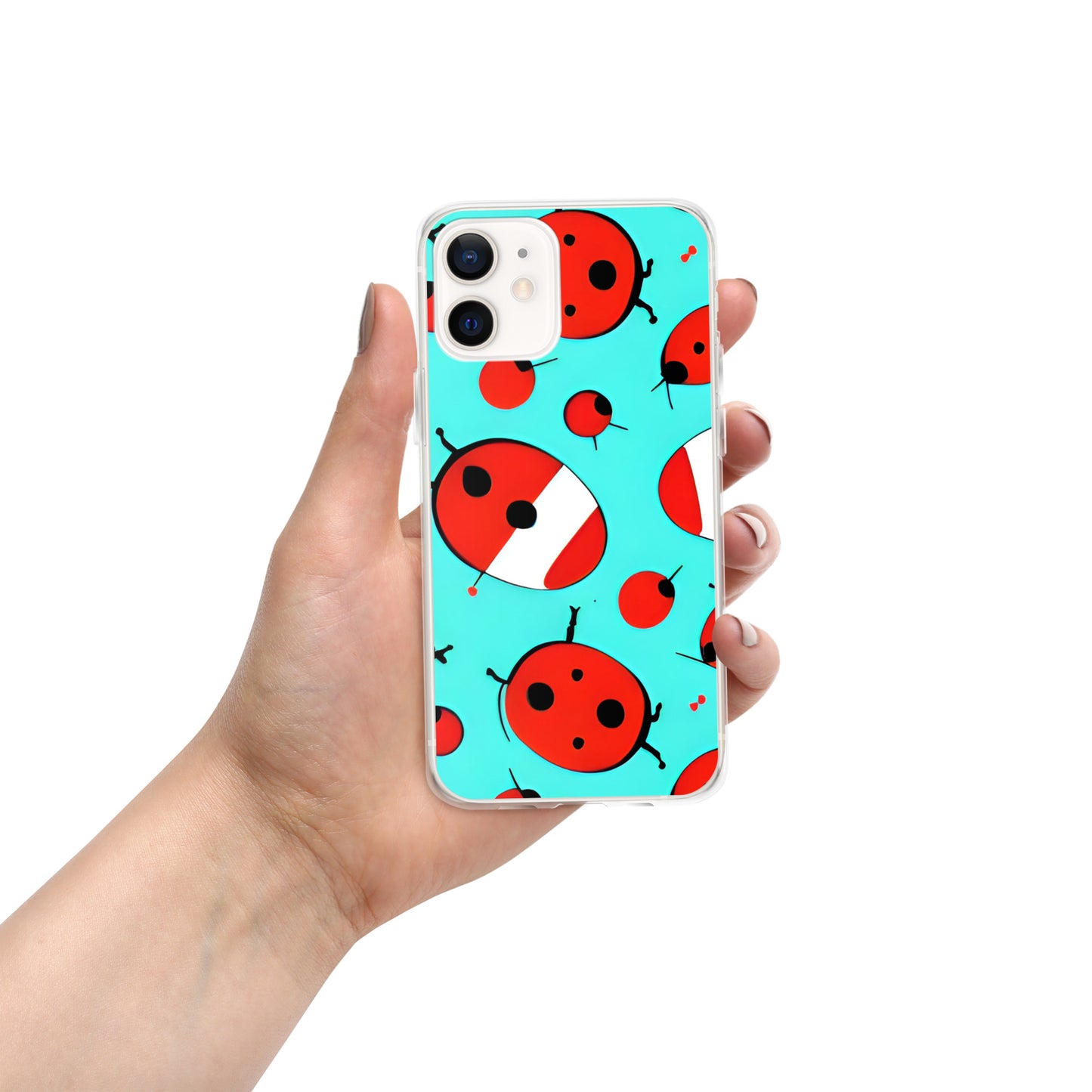 Cosmic Ladybug Rockets on Blue on Clear Case for iPhone®