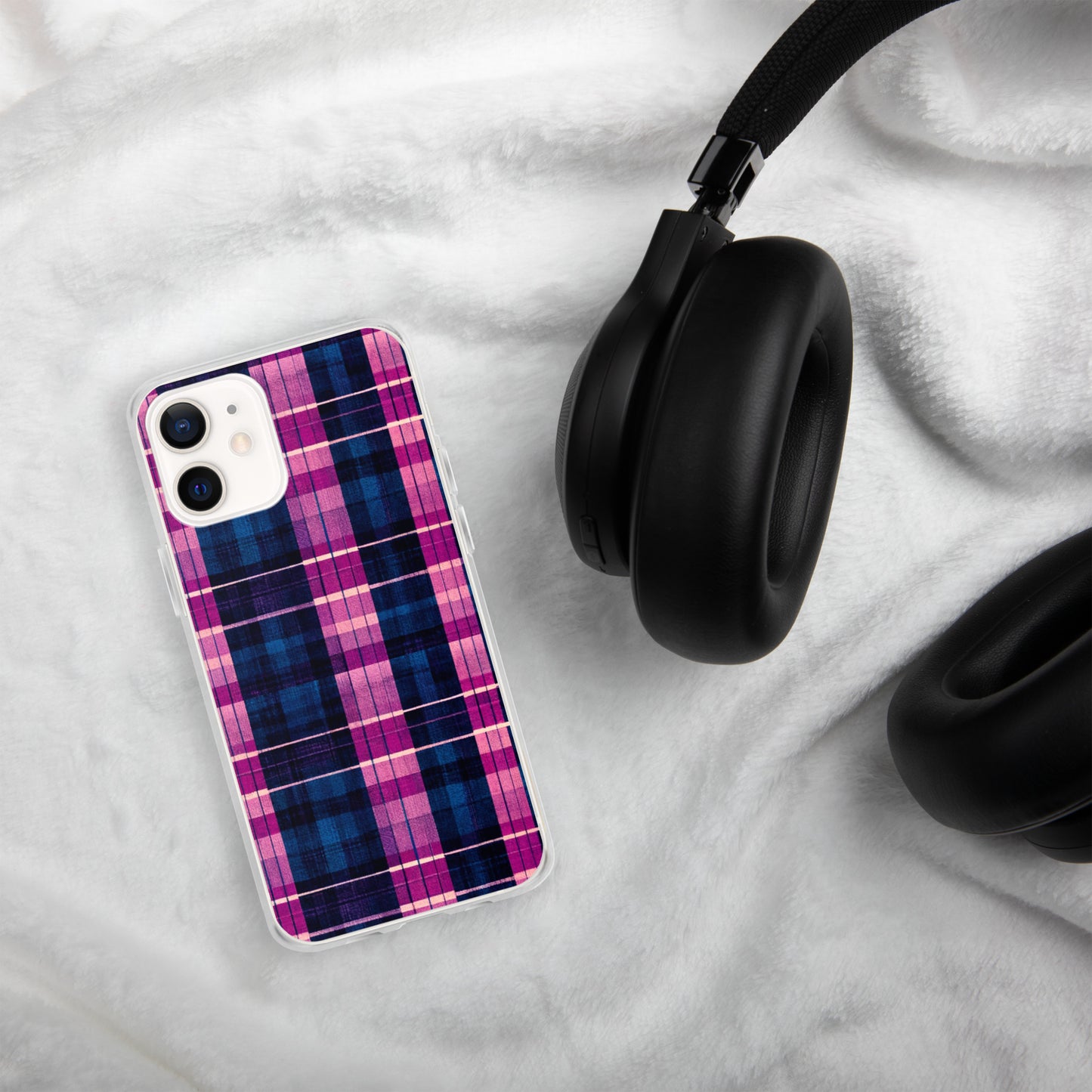 Blueberry Bliss Plaid Clear Case for iPhone®