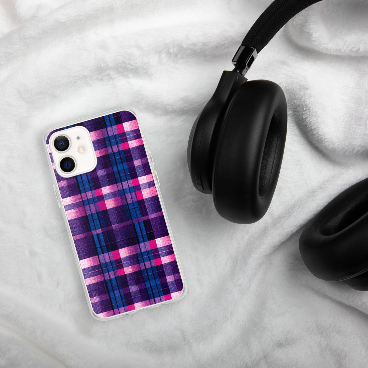 Berry Delight Plaid Clear Case for iPhone®