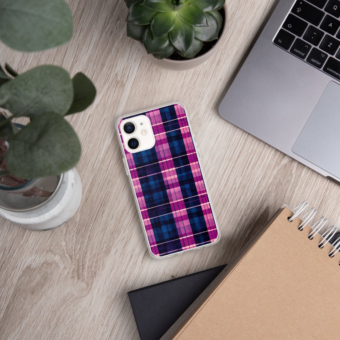 Blueberry Bliss Plaid Clear Case for iPhone®