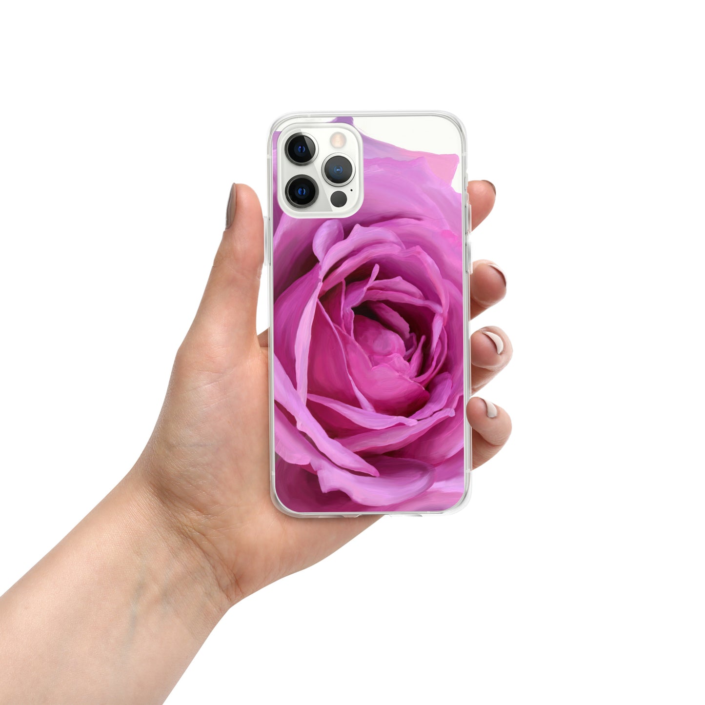 Leslie’s Pink Rose on Clear Case for iPhone®