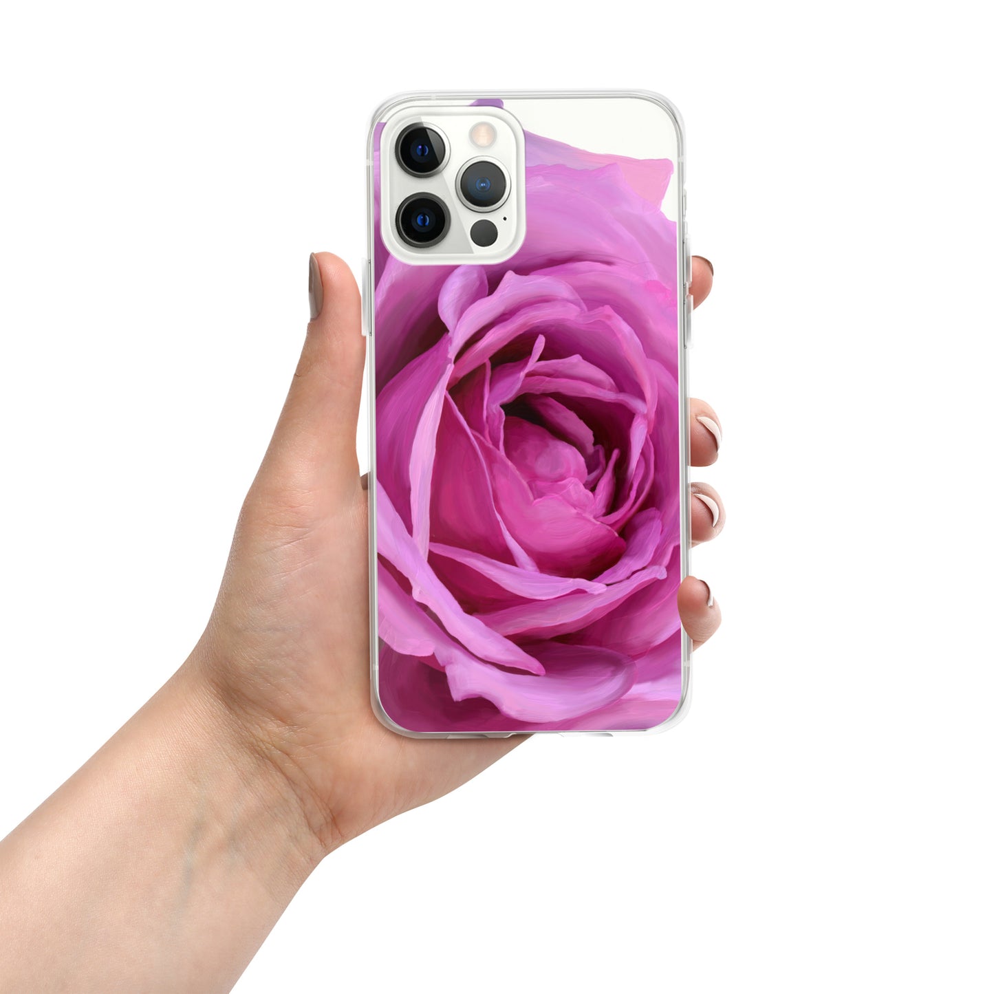 Leslie’s Pink Rose on Clear Case for iPhone®