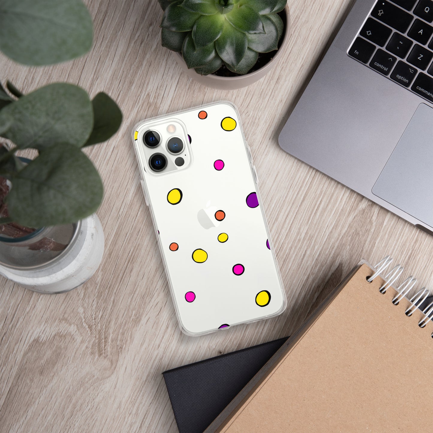 Polka Dots on Clear Case for iPhone®