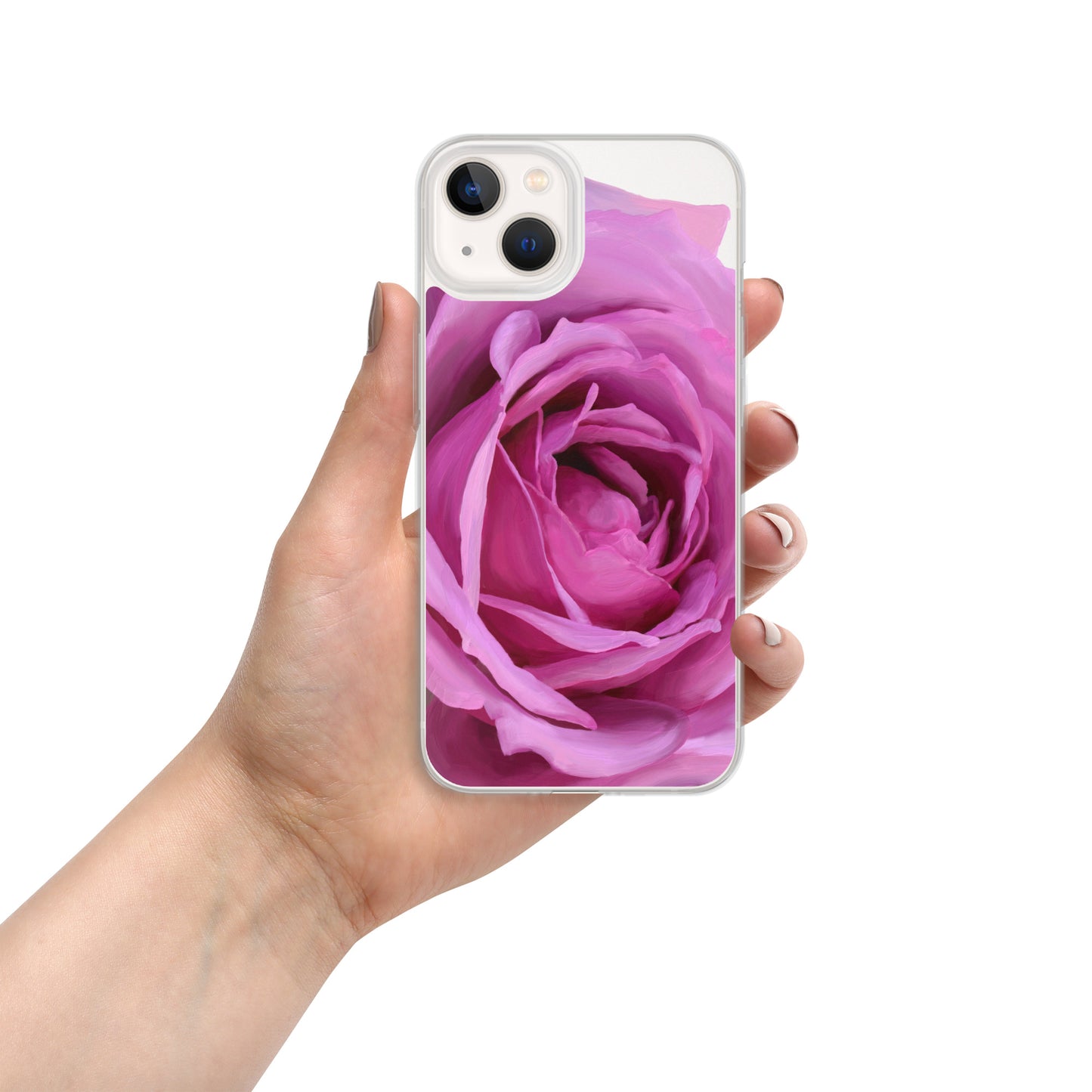 Leslie’s Pink Rose on Clear Case for iPhone®