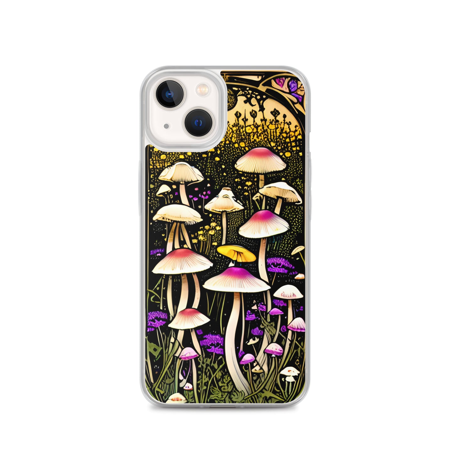 Nouveau Mushroom Meadow on Clear Case for iPhone®