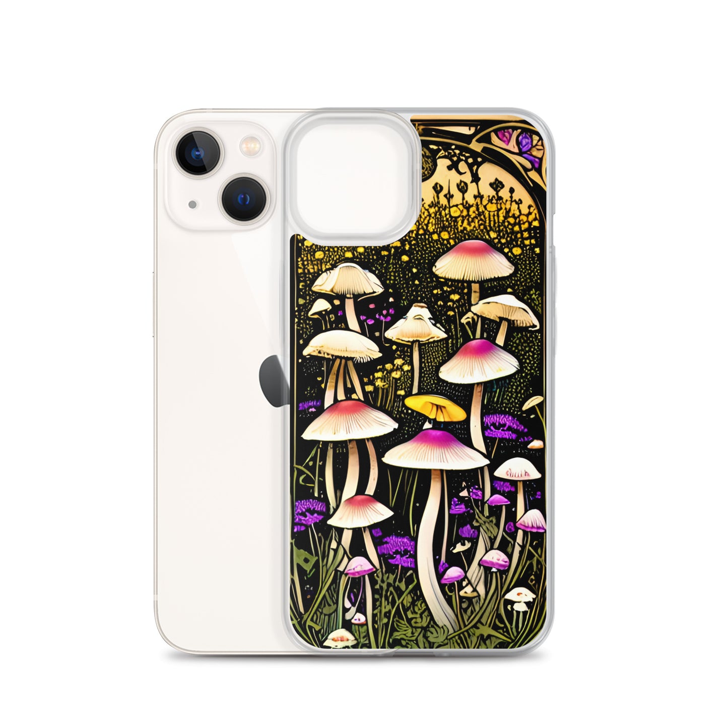 Nouveau Mushroom Meadow on Clear Case for iPhone®